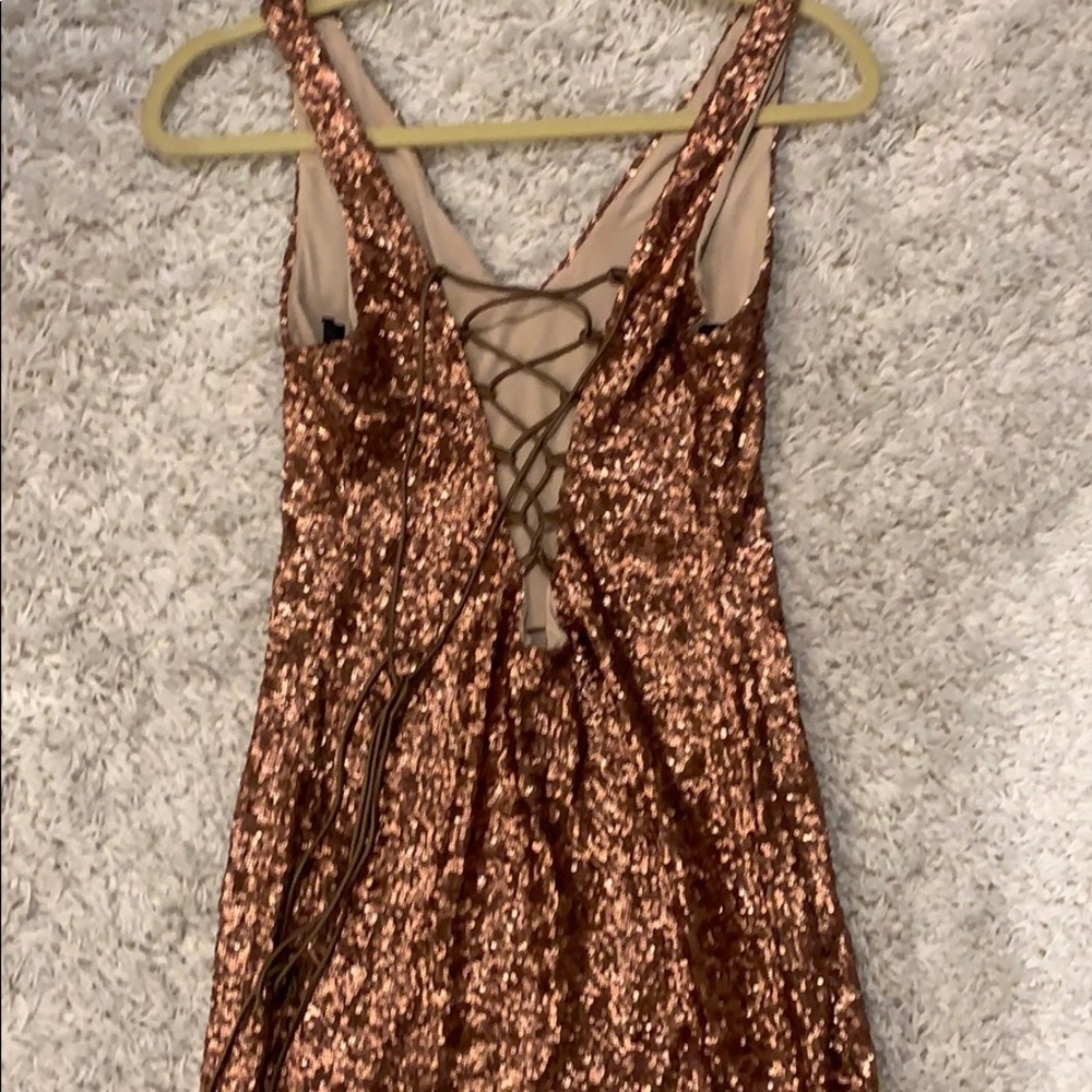 BEBE sequin bronze dress - Picture 2 of 5